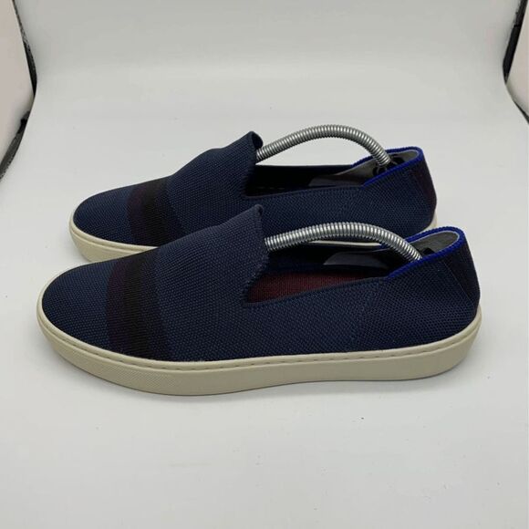 Rothy's The Original Navy Blue White Slip On Sneaker Shoes Womens Size 8 - Picture 3 of 10